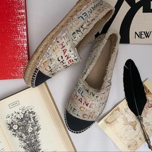 CHANEL Graffiti Canvas Espadrilles Flats - EU 38 | US 8